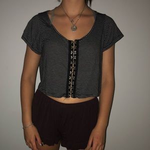 Black and White Striped Tee Shirt